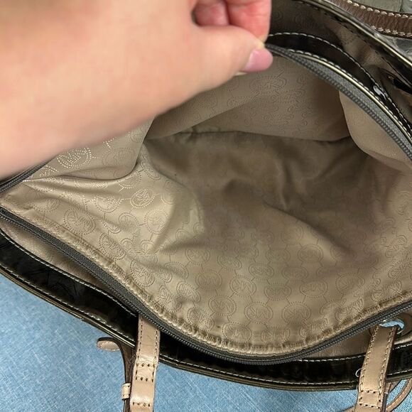 Michael Kors Jet Set East West Mirror Metallic Bronze Color Tote - Picture 7 of 12